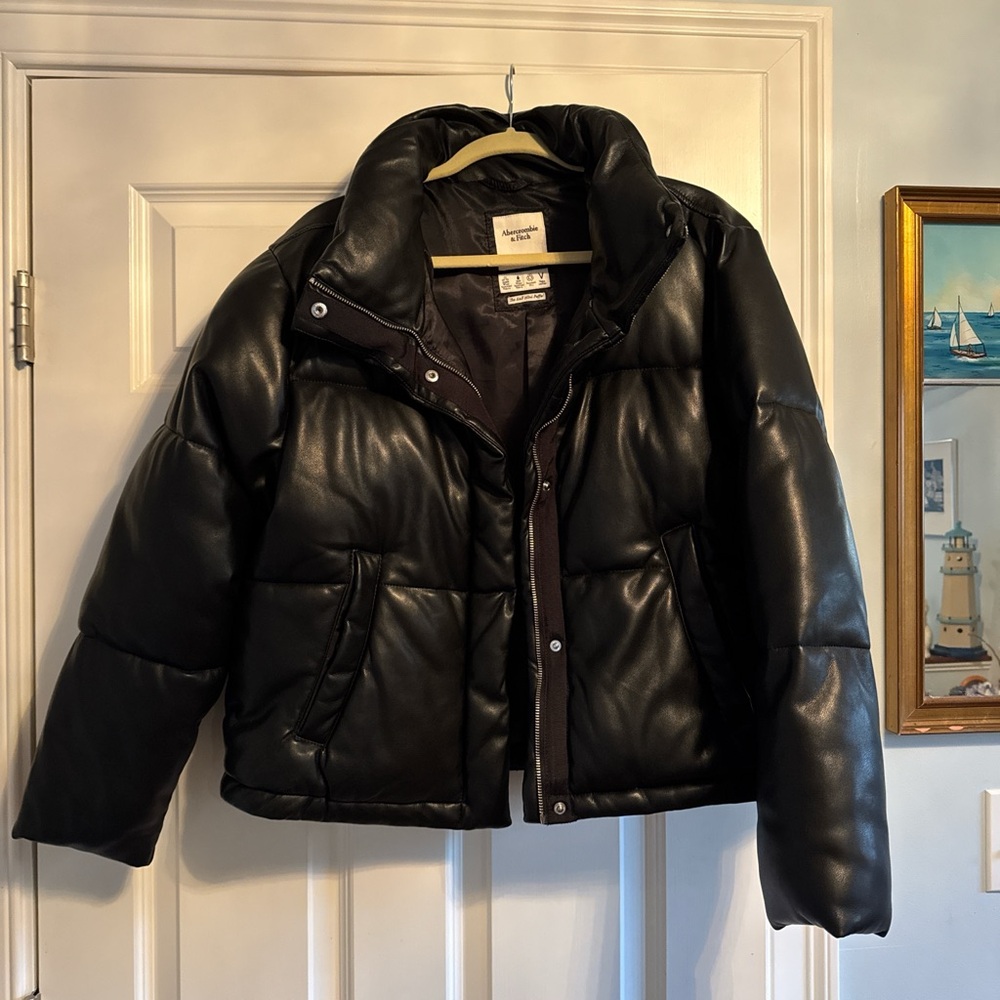 Abercrombie Leather Puffer Jacket